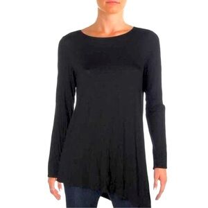 Eileen Fisher Tunic Top Womens Small Slant Hem Lagenlook Stretch Capsule Minimal
